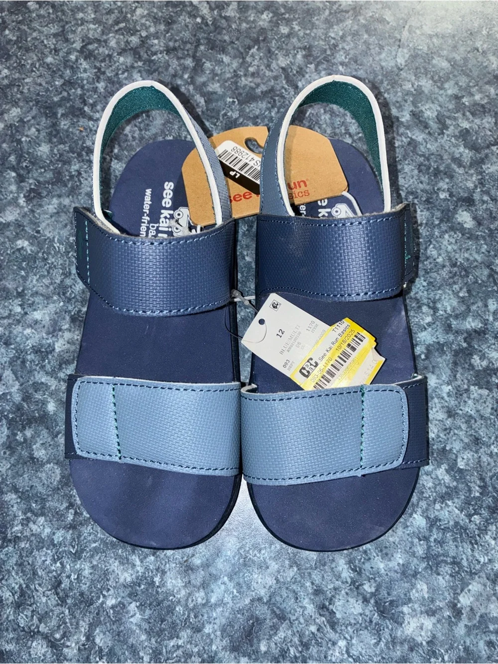 See Kai Run Navy and Light Blue Toddler Hook-and-Loop Sandals